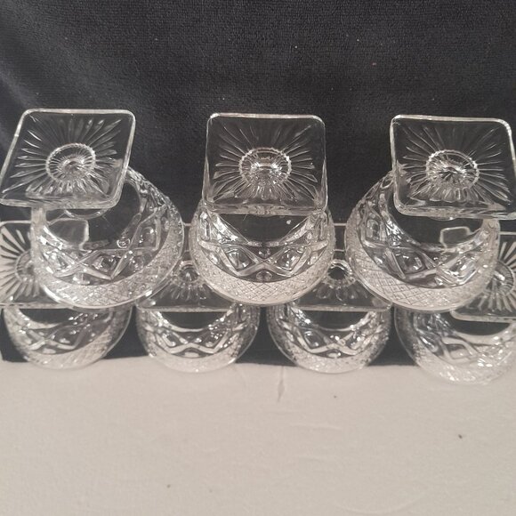 Crystal Pedestal Dishes, Set of 7 - Picture 3 of 3